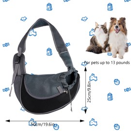 BUERPINKING Hundetragetuch, Tragetasche Hund, Hunderucksack, Tragetuch Hund, Hundetragetasche für Spaziergang Aktivitäten im Freien und Ausflüge, Hundetragetasche bis 10kg (Schwarz)