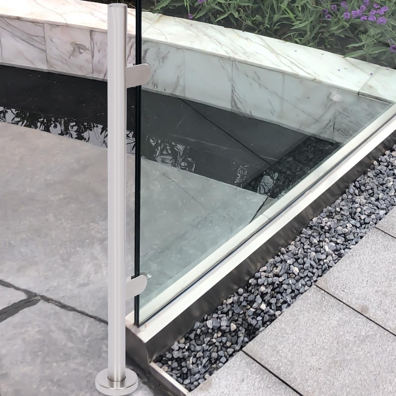 Glass Railing End Post 304 Stainless Steel Railing Post, Glass