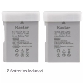 For Nikon 2x Kastar Battery for Nikon EN-EL14a D3100 D3200 D3300 D3400 D5100 D5200 D5300