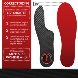 MRTHN Mortons Extension Carbon Fiber Insole 1 Pair | Morton's Extension Orthotic Shoe Inserts | Rigid Shoe Insert for Hallux Rigidus, Turf Toe & Mortons Toe Plate | Carbon Fiber Insoles Women Men