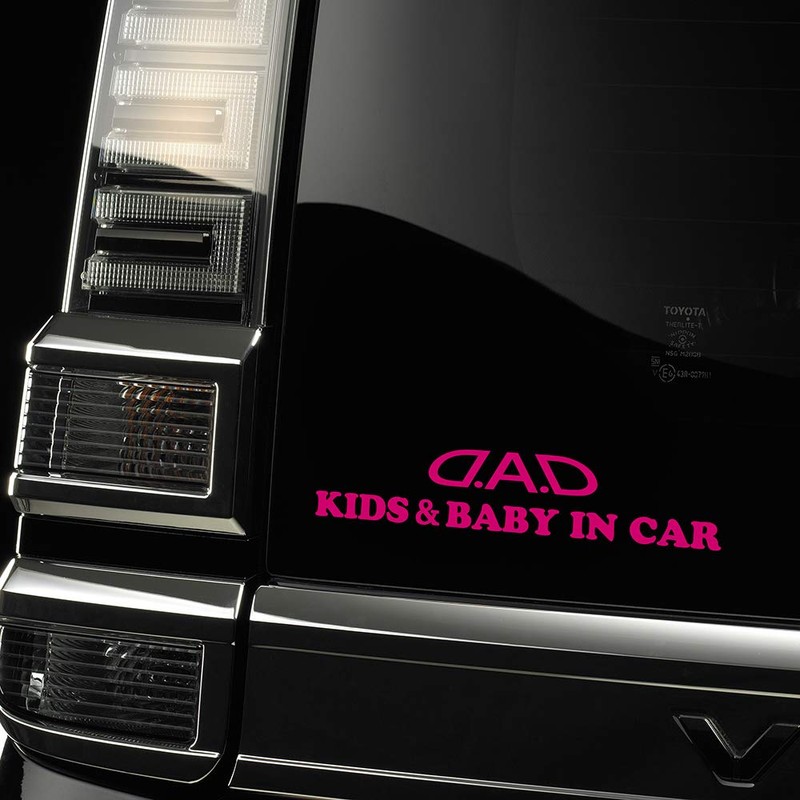 Garson DAD KIDS & BABY IN CARSticker [Pink] ST140-03 D.A.D