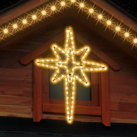 Subakvo 22" Star of Bethlehem Light Christmas Tree Lights,8 Lighting Modes,Metal Frame Waterproof 96 LEDs Warm Yellowish Lights for Christmas New Year Home Party Decoration