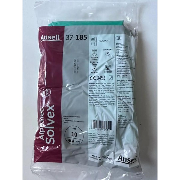 Ansell Sol-Vex 37-185-10 X-Large Glove 18" Size 10 (1 Pair)
