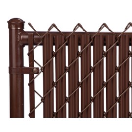 Ridged Slats Made in America Slat Depot Single Wall Bottom Locking Privacy Slat for 3', 4', 5', 6', 7' and 8' Chain Link Fence (5ft, Brown)