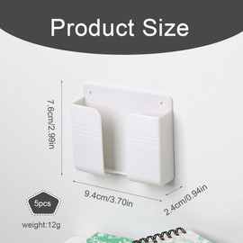 5-teiliger Wandhalter für Handy-Ladegeräte, Multifunktions-Aufbewahrungsbox mit Kabelführung für Handys, Wohnzimmer, Schlafzimmer, weiß.