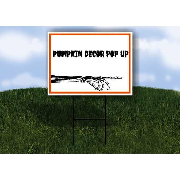 PUMPKIN DECOR POP UP Halloween Skeleton Right Arrow Single Sided