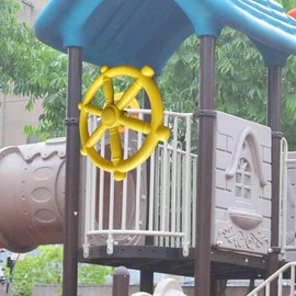 Kokiya Pirate Ship Wheel Playground Accessories Props, Climb with Screws Jungle Gym Steering Wheel for Park Outdoor Tree House