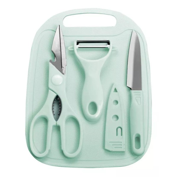 Importeek Kit Utensilios Cuchillo Tijeras Pelapapas Tabla Picar Cocina