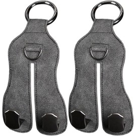 Lxoraziy Pack of 2 Double Hooks for Car Seat Back, Leather Storage Hooks Car, Car Headrest Hooks, Bag Hooks for Shopping Bags, Handbags, Interior Holder Hooks (Dark Grey)