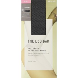 Atsugi FS50307 THE LEG BAR Women's Stockings, Compression Diamond Pattern, Below Knee Length, Set of 3, Black, Black