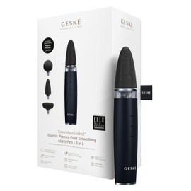 GESKE Electric Pumice Foot Smoothing Multi-Pen, 8 in 1, Electric Foot File, 3 Pumice Stone Attachments, Soft Feet, Effective Callus Removal, Handy Design, For Your Pedicure Set