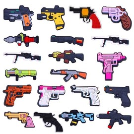 Dahshnow cartoon shoe decoration charms sports charms accessories for gifts birthday party favor (guns 20pcs)