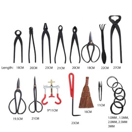14-Piece Bonsai Tree Kit, Bonsai Tool Set, Bonsai Starter Kit, Carbon Steel Scissors Cutter Shears, Perfect Gardening Trimming Pruning Tools Jin Pliers, Rake with Spatula