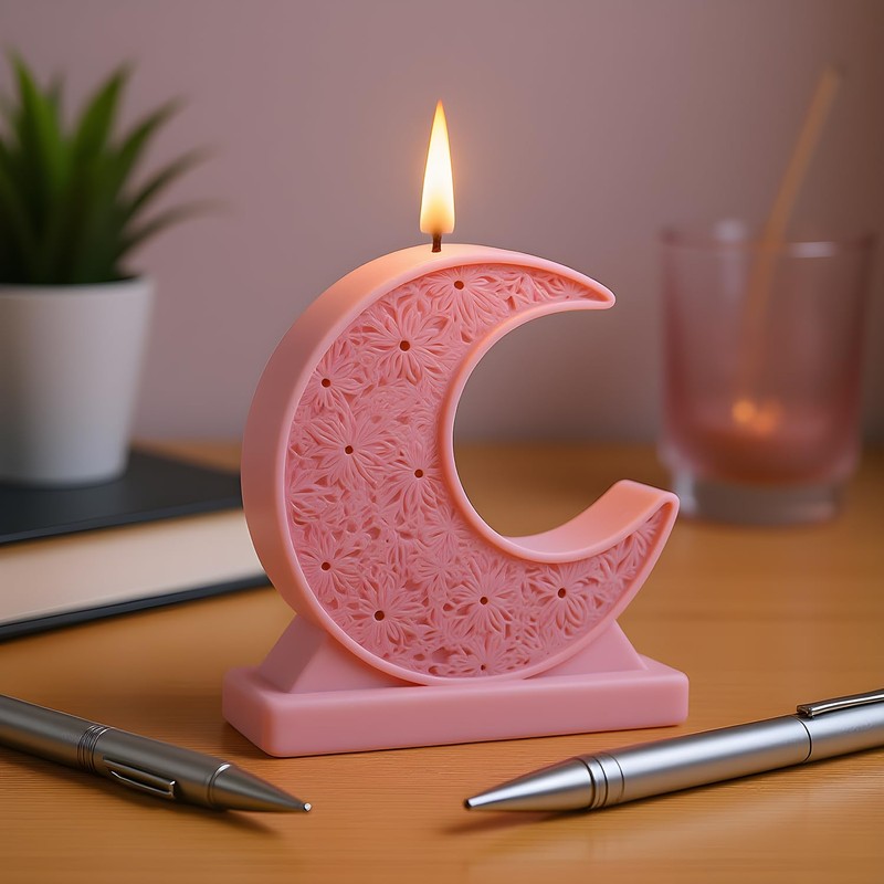 Moon Shape Candle Mold Crescent Moon Candle Silicone Molds for