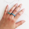 Knot Theory Turquoise Thin Stackable Silicone Ring - 2mm Slim