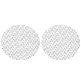 PATIKIL 3.1 Inch Diameter 304 Stainless Steel Perforated Sheet, Pack of 2 0.06 Inch Hole 19GA Expanded Metal Mesh Round Disc Plate Screen Decorative Nets for Ventilation Grille Smoking, Silver Tone
