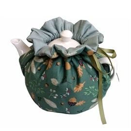 Cotton Tea Cozy, Vintage Decorative Dust Proof Teapot Cover with Insulation Pad to Keep Tea Warm, Kitchen Home Decor for Mom, Wife, Friends (Green)