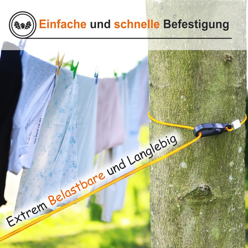 VON STEINEICH Automatic Camping Washing Line [10 m] Automatic Roll-Up
