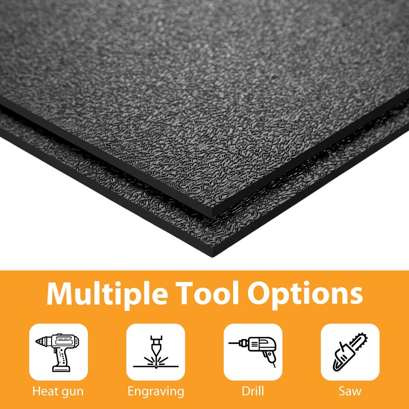Nuanchu 4 Packs ABS Plastic Sheet Thick Rigid Thermoplastic Sheet