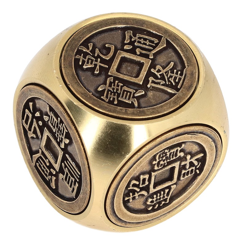 Metal Figertip Rotating Cube Embossed 6 Sided Anti Anxiety Stress