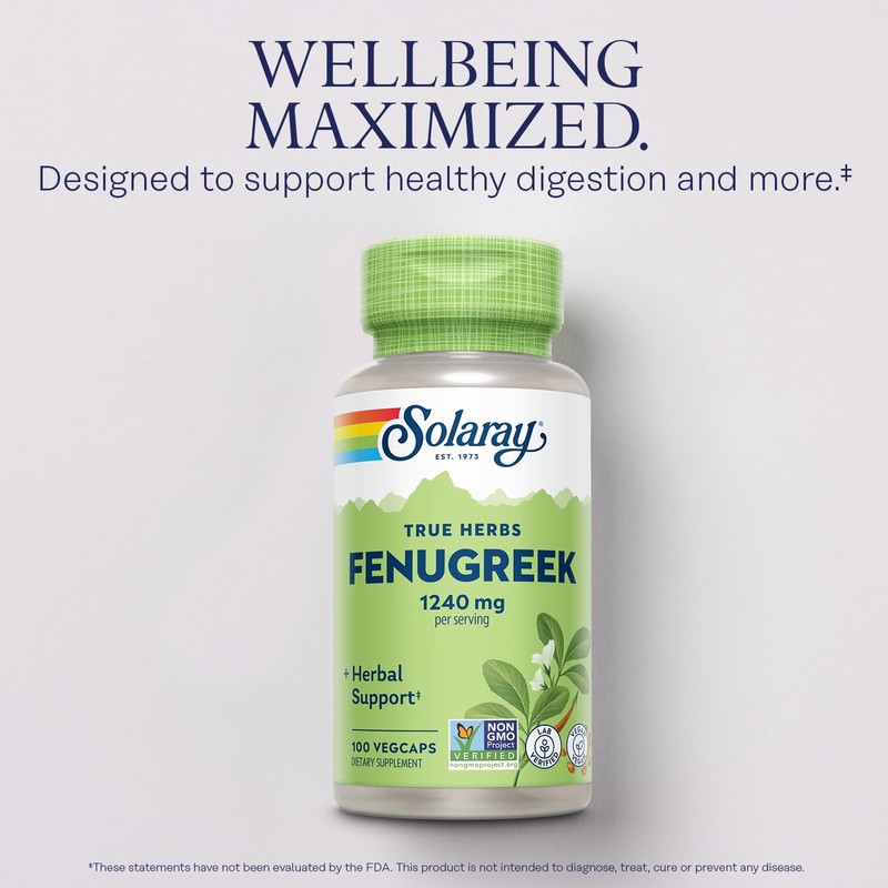 SOLARAY Fenugreek Seed 1240 mg, Healthy Digestion Support and More,
