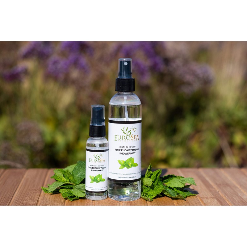 EuroSpa Aromatics Pure Eucalyptus Oil ShowerMist and Steam Room Spray,