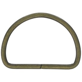Ichinen Access Family Tool 56470 D-Ring (Wire Diameter 0.2 inch (4 mm), Inner Width 2.0 inches (50 mm), Antique Gold, 5 Pieces