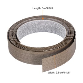 UXCELL Brown PVC 1-1/8" x 9.84ft Pre-Glued Wood Veneer Edge Banding for Furniture Repair & Restoration