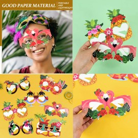 Summer Party Photo Props 8 Funny Party Glasses Photo Booth Props Props Masquerade Masks Costume Decoration for Children Adults Carnival Ball Birthday Hawaiian Tropical Party