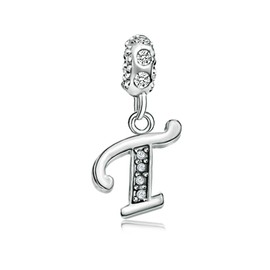 KunBead Jewelry Letter T Initial Charms for Mum Gifts from Son Heart Dangle Alphabet Bead Charm for Necklace