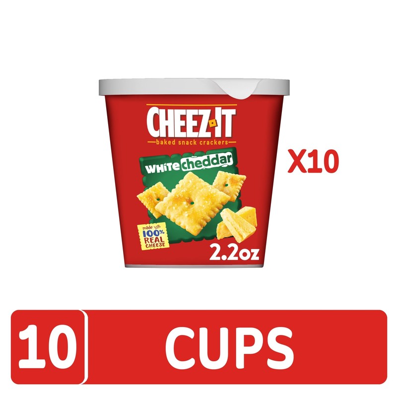 Cheez-It Baked Snack Cheese Crackers in a Cup, White Cheddar,