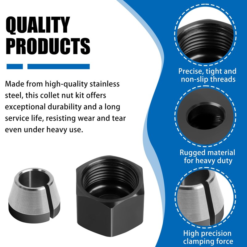671361001 & 671362001 Router Collet Nut and Cone Sleeve Kit,