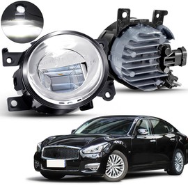 Cawanerl Luz antiniebla LED de repuesto para Infiniti 15-19 Q50,17-19 Q60,16-19 QX50 QX60,15-18 QX80,15-17 Q70 Q70L, Nissan 19-22 Maxima parachoques delantero + lámpara antiniebla lateral del pasajero