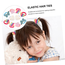 Baluue 5 Pairs Glitter Sparkle Hair Ties for Elastic Ponytail Holders in Rainbow Gradient with Hair Accessories for Parties and Daily Use