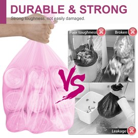 Charmount Small Trash Bags Bathroom, 4 Gallon Garbage Bags for Kitchen Bedroom, Unscented, 80 Count, Hot Pink