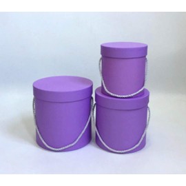 UNIKPACKAGING Premium Quality Round Flower Box, Gift Boxes for Luxury Flower and Gift Arrangements, Set of 3 pcs (Lavender)