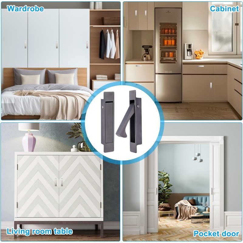 Dontay Pocket Door Pull Handle, Edge Pull, Professional Stainless Steel