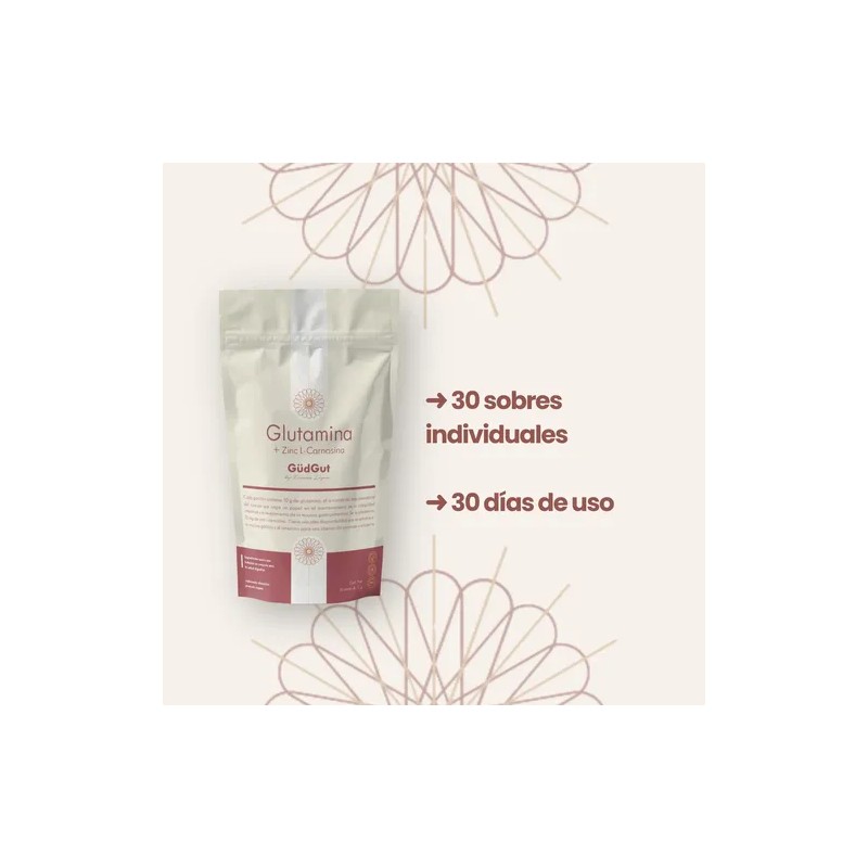 Gudgut Glutamina Zinc L-carnosina Sobres Glutamine Zinc L-Carnosine Supplement, 30