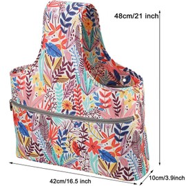 Knitting Bag for Storage, Portable Crochet Bag Storage Bag, Wool Bag, Wool Yarn Storage Organiser, Knitting Bag, Craft Bag, Storage Bag for Yarn, (Orange Leaves)