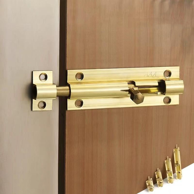 1PC Gold Brass Door Bolt Lock 6inch,Barrel Sliding Lock,Solid Door
