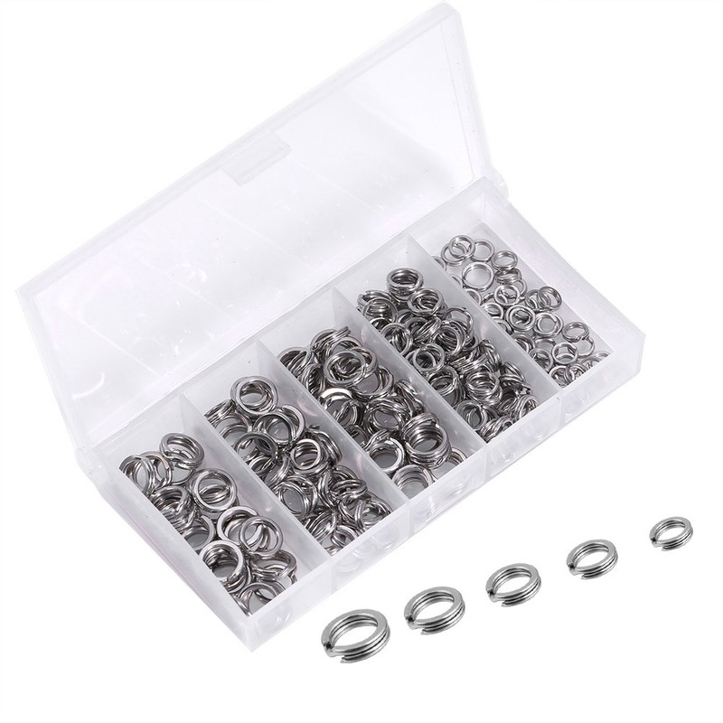 Ejoyous Fishing Split Rings Split Rings Stainless Steel 200 Pieces