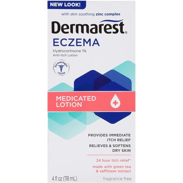 Dermarest Eczema Medicated Lotion | Dermatologist Tested | 4 FL OZ (3 Pack)