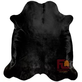 Fortezzaoutlet Cowhide Rug Solid Black | Premium Quality | Large 6' x 7'
