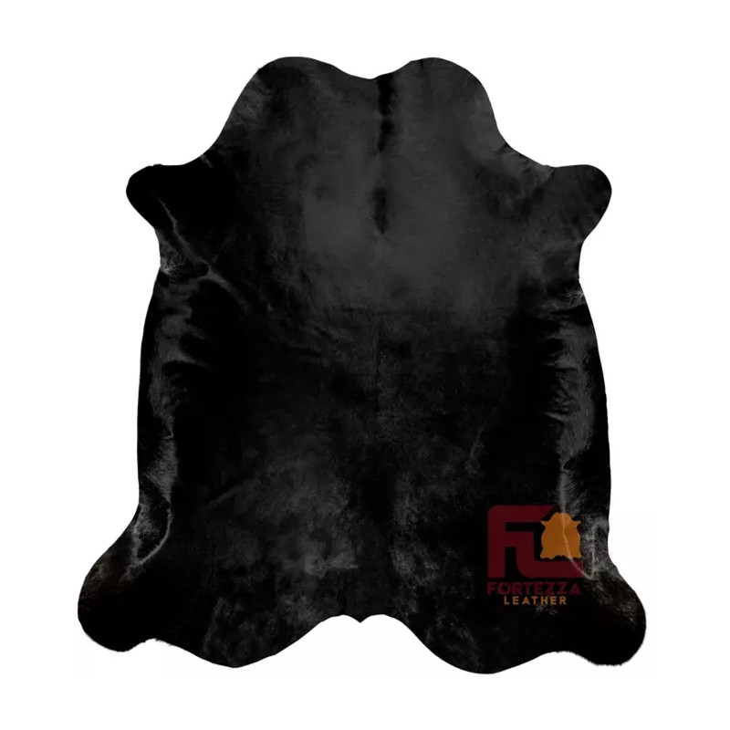 Fortezzaoutlet Cowhide Rug Solid Black | Premium Quality | Large