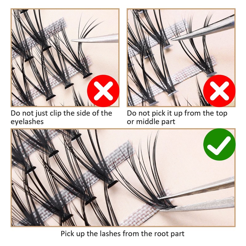 SIMER False Eyelashes 7-13mm Individual Lashes 242 Clusters Lashes Natural