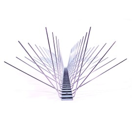 Dura-Spike Stainless Steel Bird Deterrent - Pigeon Repellent Kit - Bird Repellent Metal Pins Strips for Ledge, Roof, Pipe - Adhesive Included - Xtra Wide (8 in) 12 Ft. Length