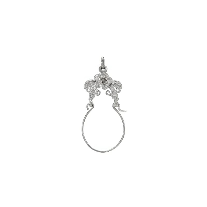 Sterling Silver Rose Flower Charm Holder
