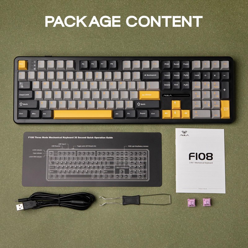 EPOMAKER Aula F108 Full Size Wireless Gaming Keyboard with 4000mAh