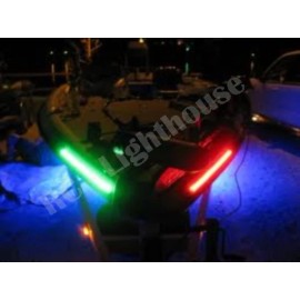 RC Lighthouse Bass Boat, fishing, kayak Red / Green Navigation with Blue LED Kit 2x1' RG 4x6"B