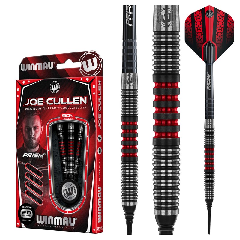 WINMAU Joe Cullen 18 g Tungsten Softip Darts Set with